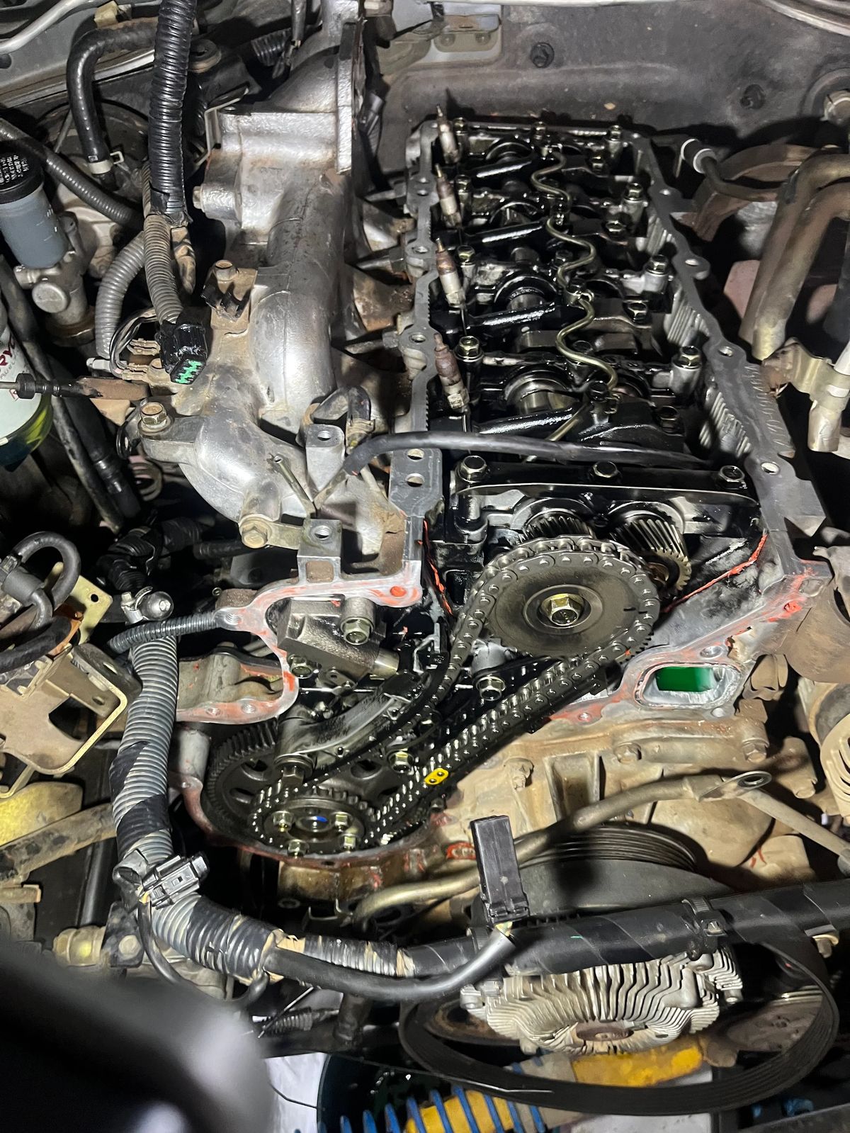 Engine bay of the Nissan Patrol during its mechanical refresh.
